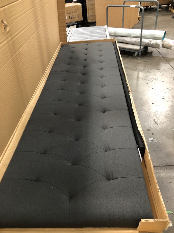 Photo 2 of **INCOMPLETE BOX 1 OF 2 ** -NON REFUNDABLE- BROOKSIDE Upholstered Headboard with Diamond Tufting - King/California King - Charcoal
