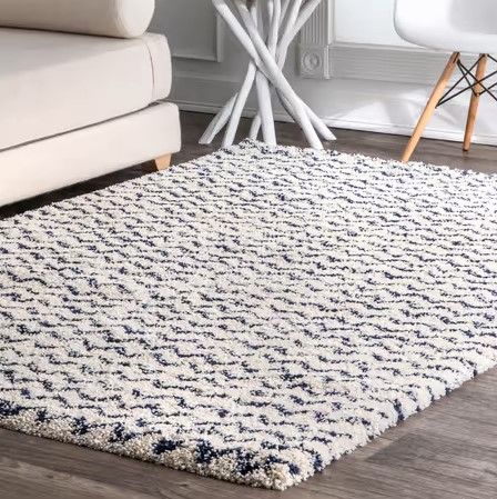 Photo 1 of Navy Moroccan Chevron Area Rug 9' X 12'
