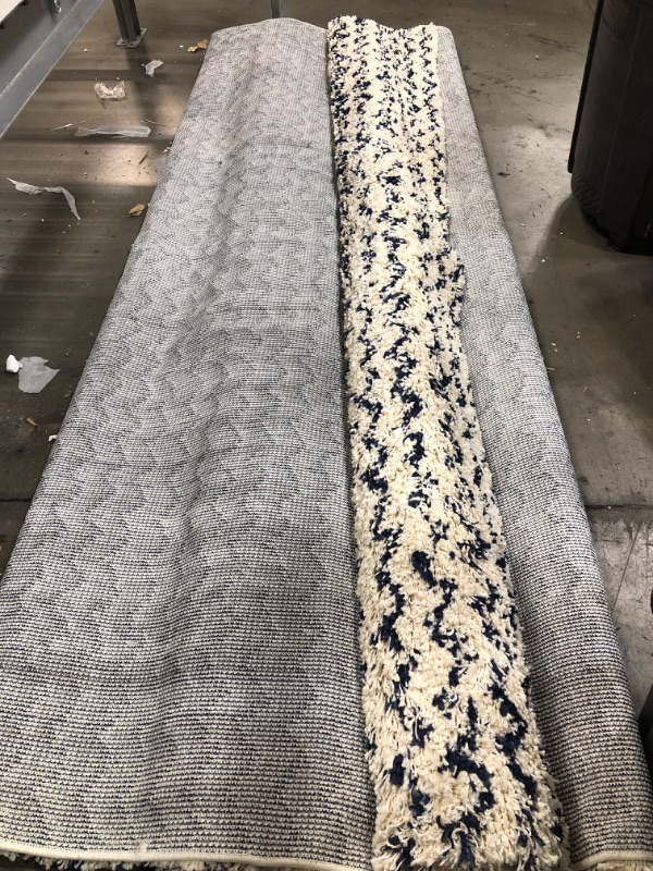 Photo 1 of Navy Moroccan Chevron Area Rug 9' X 12'
