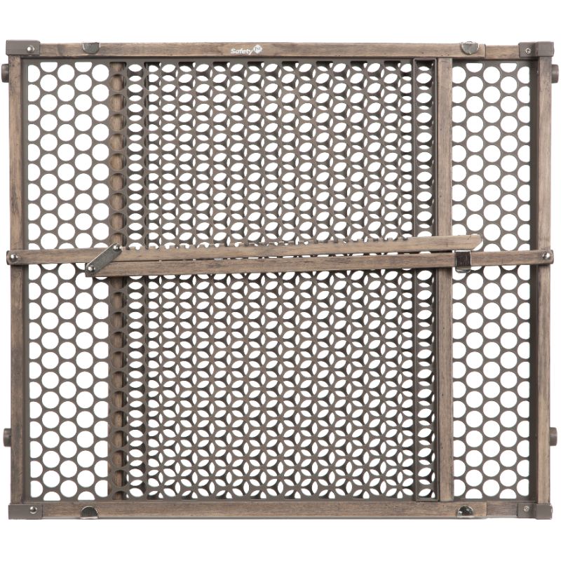 Photo 1 of 256991 28-42 in. X 24 in. Wood Doorway Security Gate, Gray
