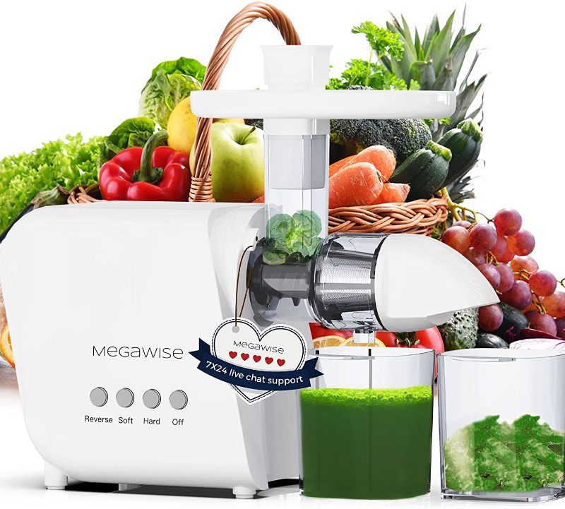 Photo 1 of 
MegaWise Pro Slow Masticating Juicer 95% Juice Yield 2 Speed Modes 9 Segment Spiral Cold Press Extractor Machine 