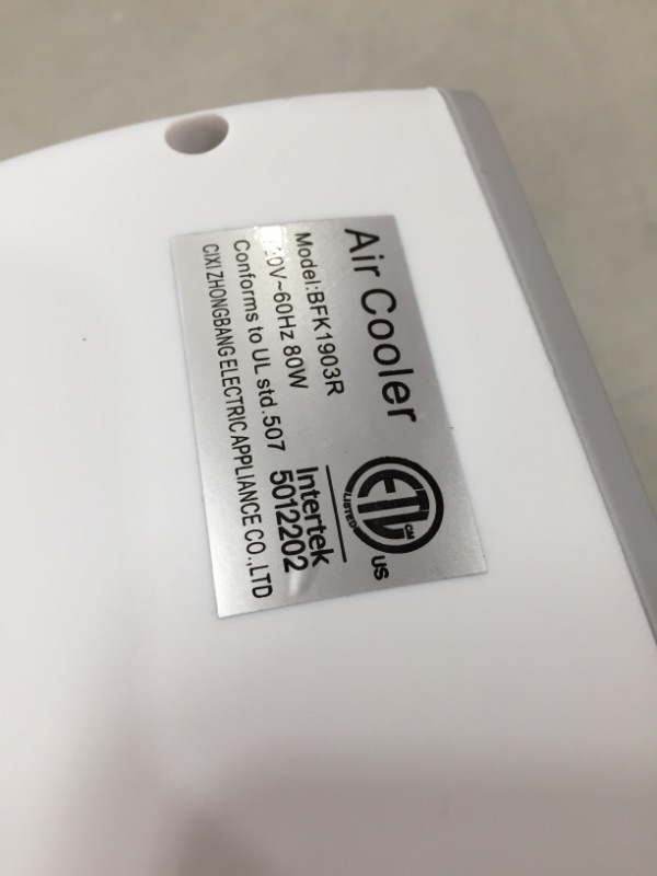 Photo 5 of *MINOR DAMAGE** COMFYHOME Windowless Portable Air Conditioner Fan, Quiet 32" Bladeless Swamp Cooler w/Cooling Function, 3 Wind Speeds, 4 Modes, 20ft Remote, 40°Oscillation, 8H Timer Evaporative Air Cooler for Home
