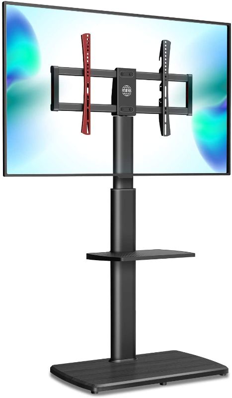 Photo 1 of **MISSING HARDWARE** FITUEYES Floor TV Stand Tall Corner TV Stands for Most TVs up to 65 Inch Swivel TV Mount Stand with Height Adjustable Shelf Upgrade Sturdy Wood Base
