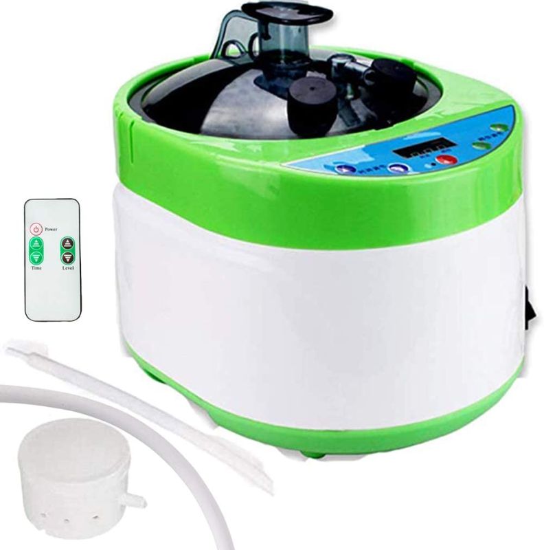 Photo 1 of ***DAMAGED* DOESNT POWER ON* ZONEMEL 4 Liters Sauna Steamer, Portable Steam Generator with Remote Control, Stainless Steel Pot, Spa Machine with Timer Display for Body Detox (110V, Green)