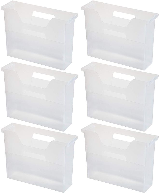 Photo 1 of **LIGHT DAMAGE** IRIS USA OTFB Portable Desktop, Side Handles, Hanging File Folders, Tabs & Inserts, Letter Size, Small, Clear, 6 Count,New model
