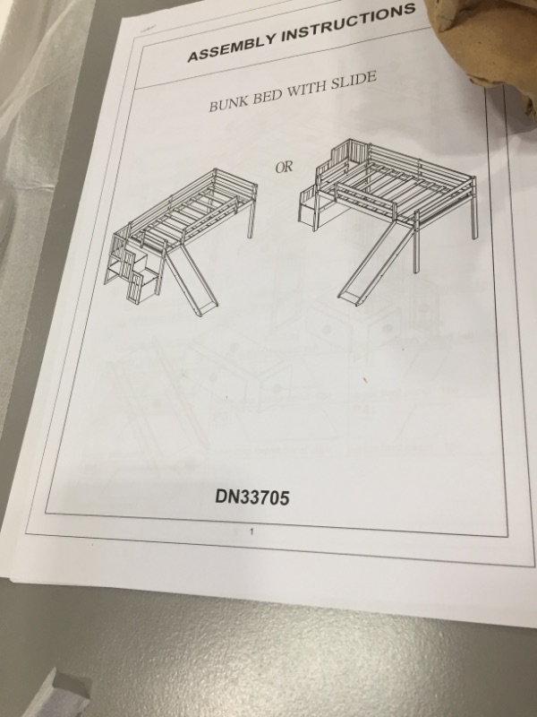 Photo 3 of **INCOMPLETE SET**BOX 1 OUT OF 2** Loft Bed with Stair Case , Grey
