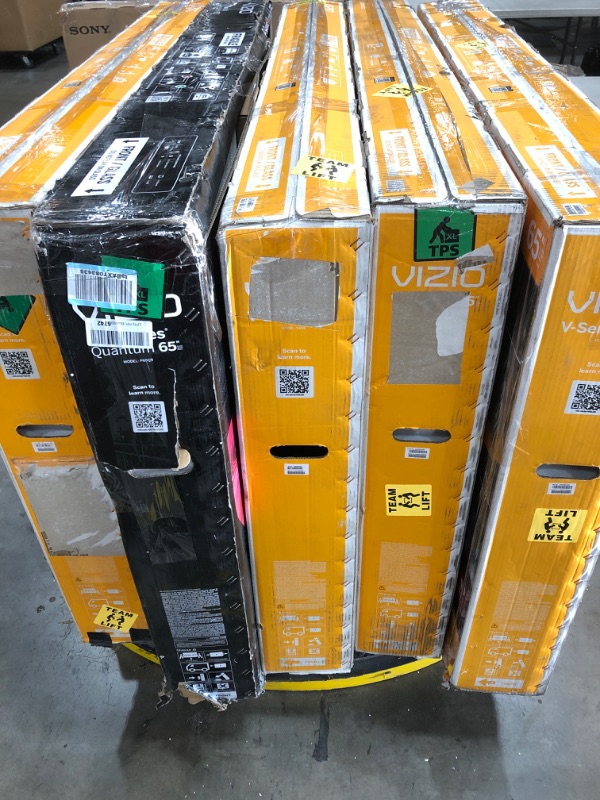 Photo 1 of MIXED PALLET OF DAMAGED TVS**NO REFUNDS**MIXED SIZES**