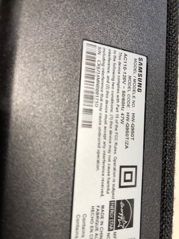 Photo 2 of **MISSING SMALLER SPEAKERS** SAMSUNG HW-Q950T 9.1.4ch Soundbar with Dolby Atmos/ DTS:X and Alexa Built-in (2020), Black
