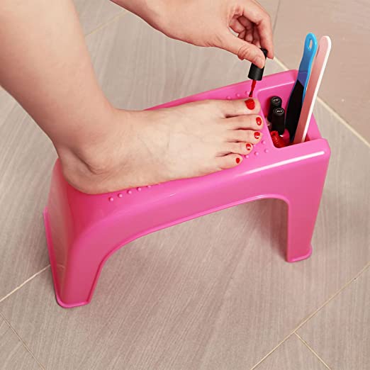 Photo 1 of EOICCEOH Shower Stool,Shower Foot Rest, Beauty Footrest for Easy At-Home Pedicures, Treat Your Feet, No More Bending, Non-Slip Sturdy Legs & Built-In Storage (pink) (x4)