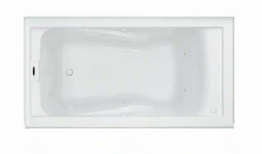 Photo 1 of **MINOR DAMAGE** American Standard
EverClean 60 in. Acrylic Left Drain Rectangular Alcove Whirlpool Bathtub in White