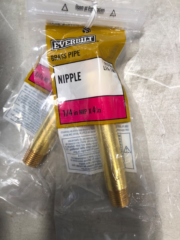 Photo 2 of ***SET OF 2** Everbilt 1/4 in. X 4 in. MIP Brass Nipple Fitting
