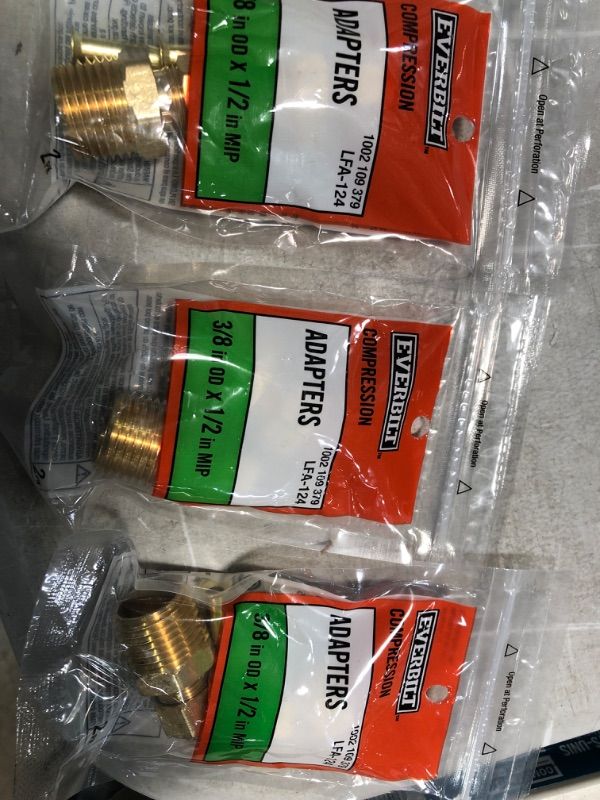 Photo 2 of ***SET OF 3** Everbilt 3/8 in. Compression X 1/2 in. MIP Brass Adapter Fitting (2-Pack)
