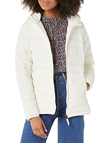 Photo 1 of Amazon Essentials Women's Lightweight Water-Resistant Packable Hooded Puffer Jacket, White, Medium
