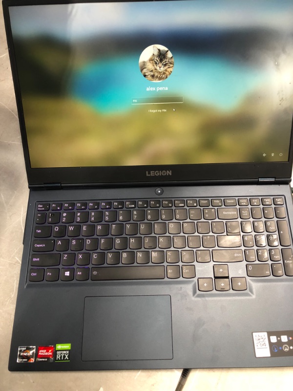 Photo 6 of ***LOCK ON PASSWORD SCREEN* Lenovo Legion 5 Gaming Laptop, 15.6" FHD Display, AMD Ryzen 7 5800H, 16GB RAM, 512GB Storage, NVIDIA GeForce RTX 3050Ti, Windows 10H, Phantom Blue
