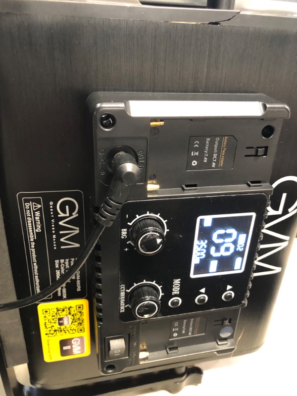 Photo 2 of ***MINOR DAMAGE** GVM 2 Pack LED Video Lighting Kits with APP Control, Bi-Color Variable 2300K~6800K with Digital Display Brightness of 10~100% for Video Photography, CRI97+ TLCI97 Led Video Light Panel +Barndoor
