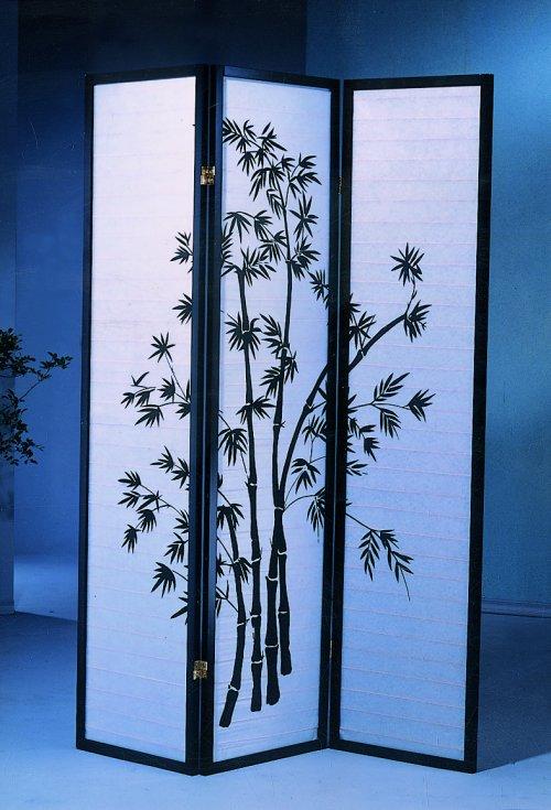 Photo 1 of **MINOR DAMAGE* Roundhill Furniture Oriental Shoji 3 Panel Room Divider, 72" Tall, Black
