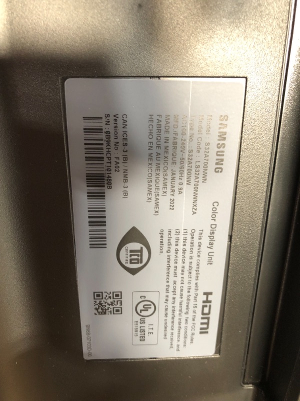 Photo 1 of SAMSUNG 32 Inch 4K UHD Monitor, Computer Monitor, Wide Monitor, HDMI Monitor HDR 10 (1 Billion Colors), 3 Sided Borderless Design, TUV-Certified Intelligent Eye Care, S70A (LS32A700NWNXZA)