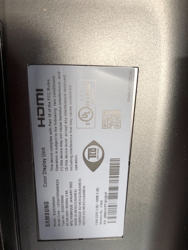 Photo 1 of SAMSUNG 32 Inch 4K UHD Monitor, Computer Monitor, Wide Monitor, HDMI Monitor HDR 10 (1 Billion Colors), 3 Sided Borderless Design, TUV-Certified Intelligent Eye Care, S70A (LS32A700NWNXZA)