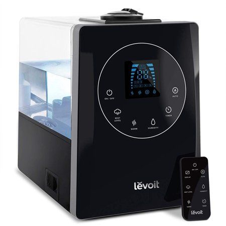 Photo 1 of LEVOIT Humidifiers for Large Room Bedroom (6L), Warm and Cool Mist Ultrasonic Air Vaporizer for Home Whole House Babies, Customized Humidity, Remote Control, Whisper-Quiet, Black