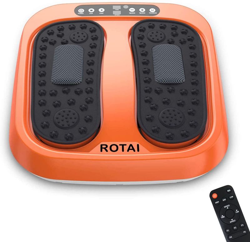 Photo 1 of ROTAI Vibration Foot Massager Multi Relaxations and Pain Relief Rotating Acupressure Electric Foot Circulation Device with Remote Control Orange