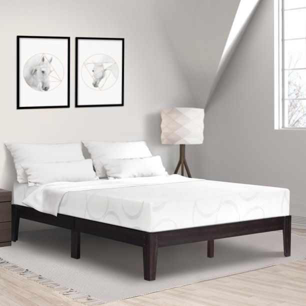 Photo 1 of 14 inch Deluxe Wood Platform Bed, Queen