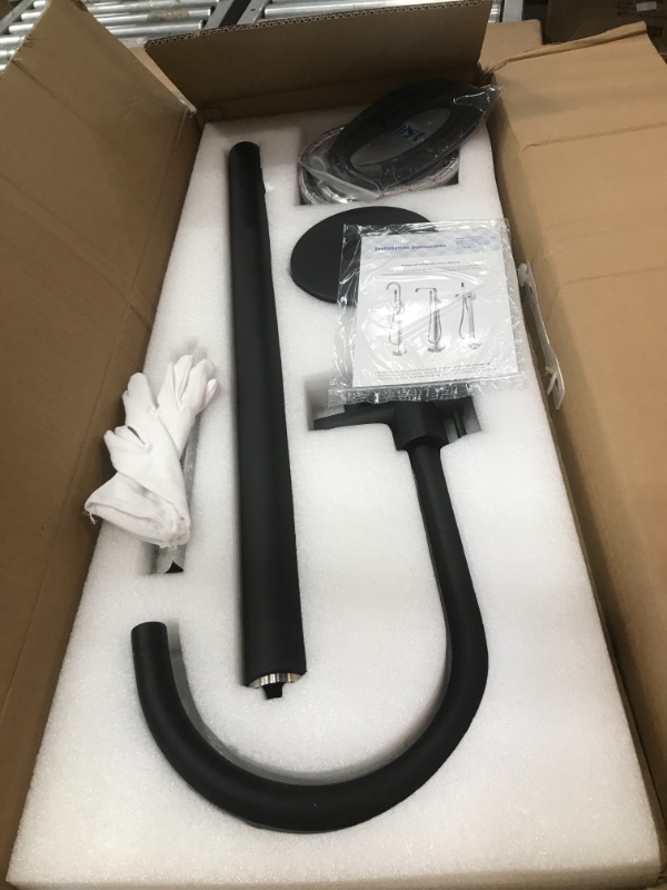 Photo 2 of ***FACTORY PACKAGED***   1-Handle Freestanding Floor Mount Tub Faucet Bathtub Filler with Hand Shower in Matte Black
