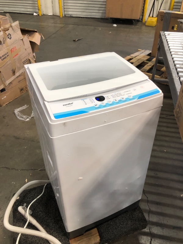 Photo 3 of ***LEAKS WATER*** COMFEE’ 1.6 Cu.ft Portable Washing Machine, 11lbs Capacity Fully Automatic Compact Washer with Wheels, 6 Wash Programs Laundry Washer with Drain Pum
