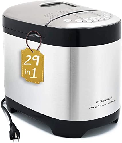 Photo 1 of KITCHENARM 29-in-1 SMART Bread Machine with Gluten Free Setting 2LB 1.5LB 1LB Bread Maker Machine with Homemade Cycle - Stainless Steel Breadmaker with Recipes Whole Wheat Bread Making Machine
