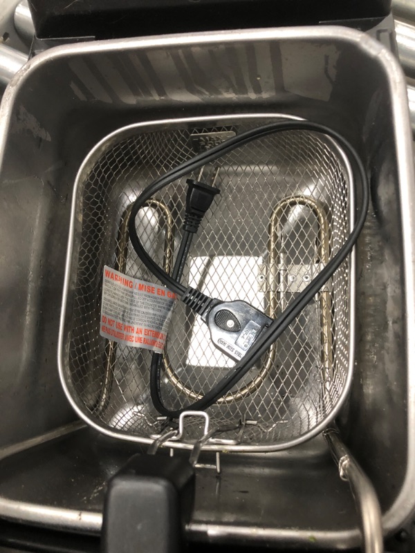 Photo 1 of T-fal - FR600D51 T-fal Odorless Stainless Steel lean Deep Fryer with Filtration System, 3.5-Liter, Silver
