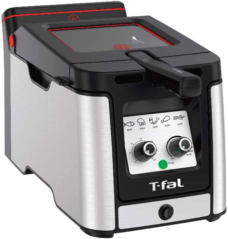 Photo 1 of T-fal - FR600D51 T-fal Odorless Stainless Steel lean Deep Fryer with Filtration System, 3.5-Liter, Silver
