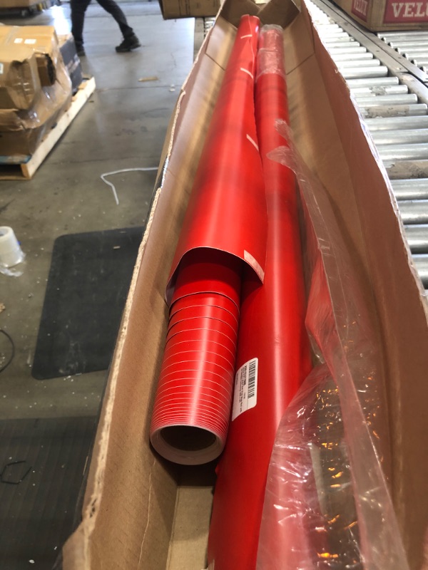 Photo 2 of ***PACK OF 2** VViViD Satin Matte Red Vinyl Wrap Roll with Air Release Technology (25ft x 5ft)
