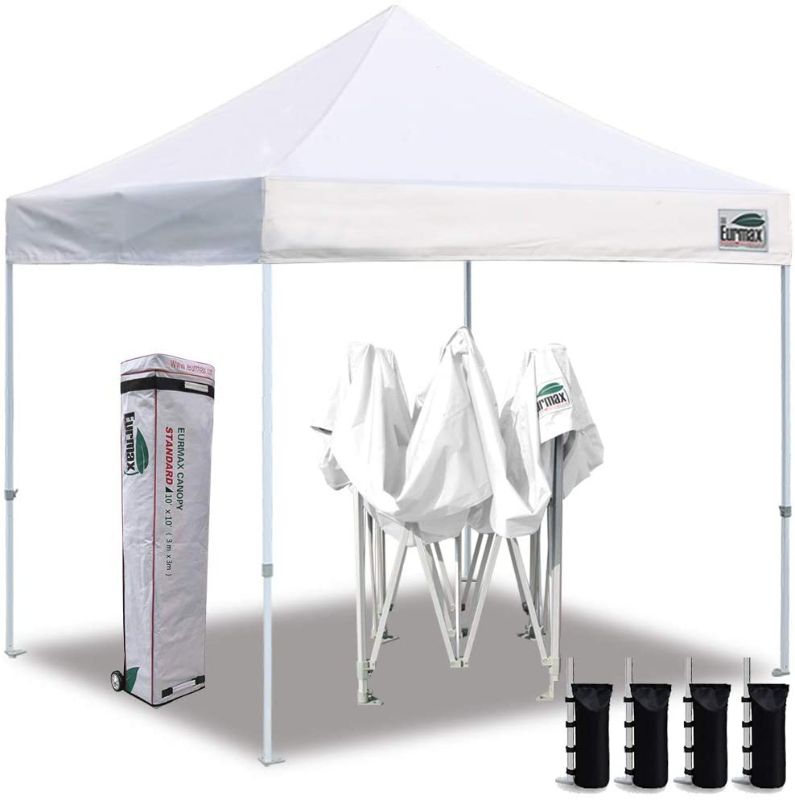 Photo 1 of ***BRAND NEW***  Eurmax USA 10'x10' Ez Pop Up Canopy Tent Commercial Instant Canopies with Heavy Duty Roller Bag,Bonus 4 Canopy Sand Bags (White)
