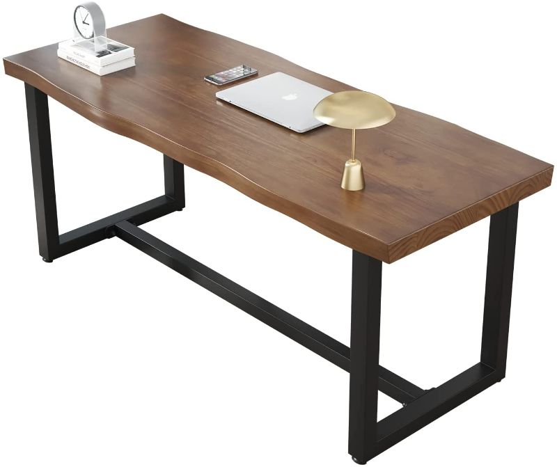 Photo 1 of **SIMILAR TO POST PHOTO** Nordic Desk Simple Solid Wood Desk Industrial Style Home Computer Desk Desk Desk Work Computer Desk (55inches)