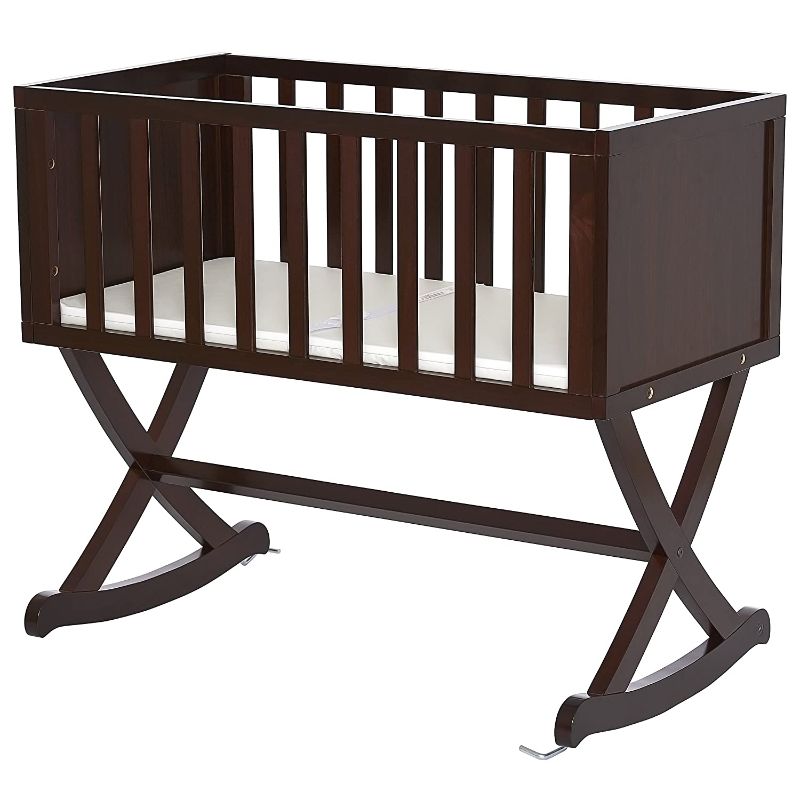 Photo 1 of Dream On Me Luna/Haven Cradle, Espresso, 37x19x31.5 Inch (Pack of 1)
