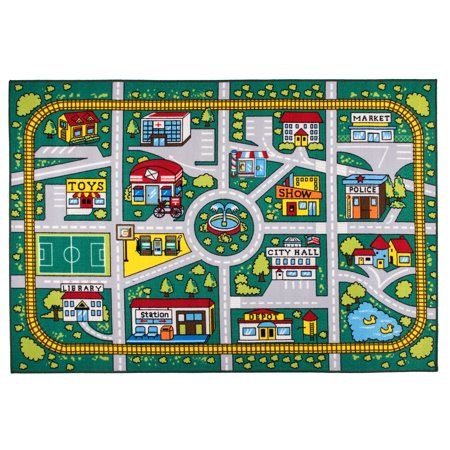 Photo 1 of Kids Educational Learning City Life Road Non Slip Area Rug
