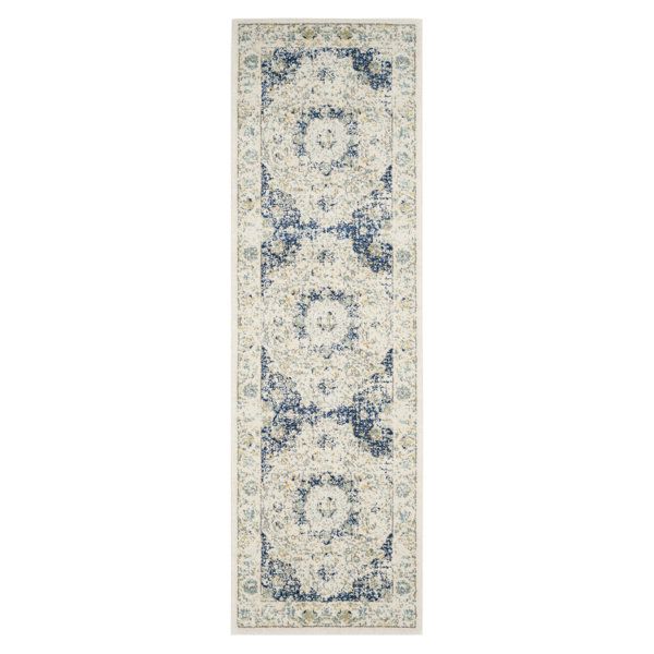 Photo 1 of 22"WX118"L RUNNER RUG, FLORAL DESIGNS, GREY, BLUE AND WHITE. 
**NOT ACTUAL RUG IN PICTURE, USED AS REFRENCE** 