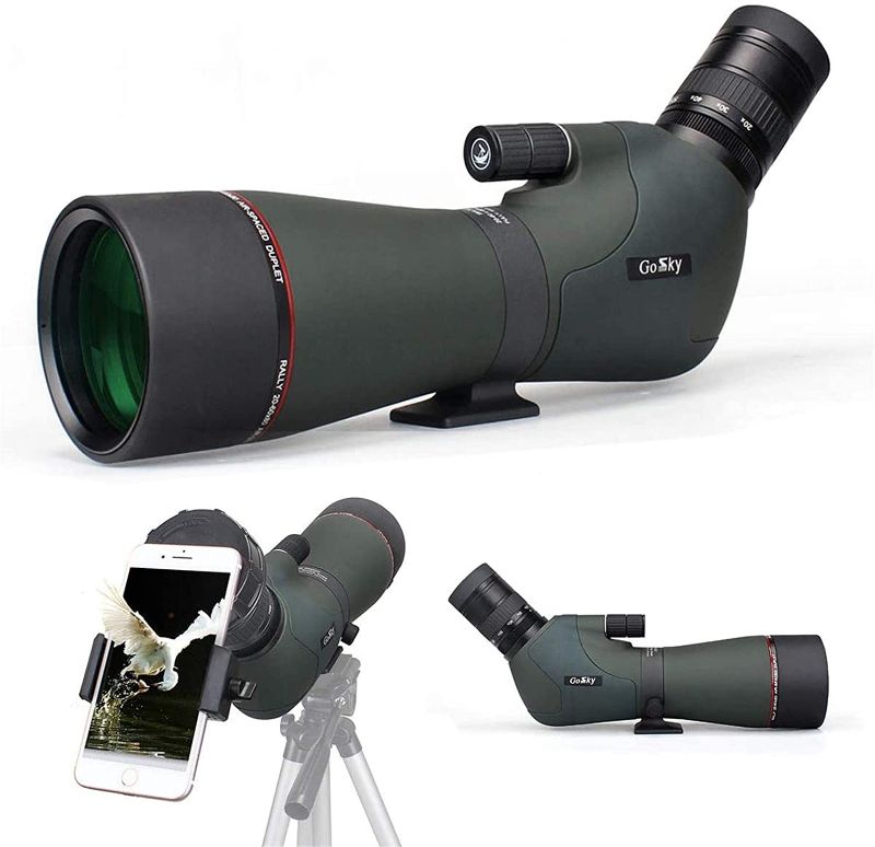 Photo 1 of Gosky Newest 20-60x80 Dual Focusing Spotting Scope - Waterproof HD Optics Zoom Scope with with Carrying Case and Smartphone Adapter for Hunting Bird Watching Target Shooting Astronomy Scenery
