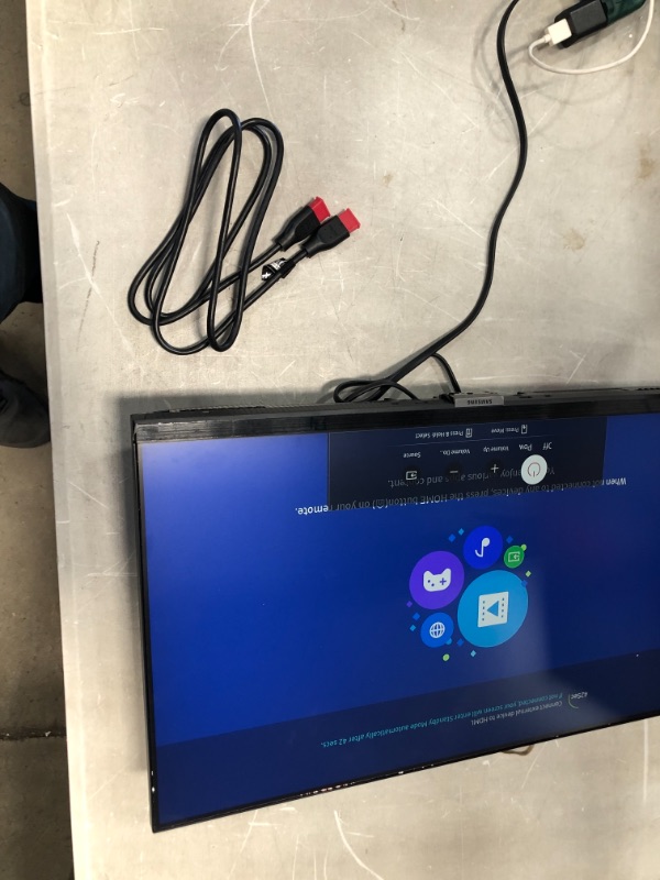 Photo 1 of OPENED
SAMSUNG M5 Series 24-Inch FHD 1080p Smart Monitor & Streaming TV (Tuner-Free), Netflix, HBO, Prime Video, & More, Apple Airplay, Built-in Speakers, Remote Included (LS24AM506NNXZA)
MISSING STAND