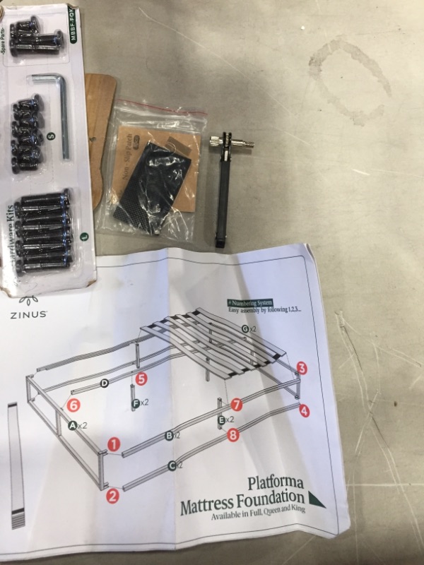 Photo 2 of **MINOR DAMAGE** ZINUS Joseph Metal Platforma Bed Frame / Mattress Foundation / Wood Slat Support / No Box Spring Needed / Sturdy Steel Structure, King
