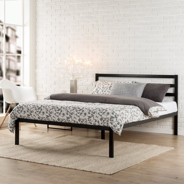 Photo 1 of ***PARTS ONLY*** Modern Studio Platform 1500H Metal Bed Frame/Mattress Foundation with Headboard, no Boxspring needed, Wooden Slat Support, Full
