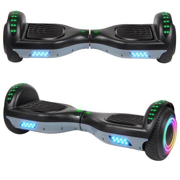 Photo 1 of NEEDS REPAIR**SISIGAD 6.5" Two-Wheel Self Balancing Hoverboard with Bluetooth LED Lights Electric Scooter Hoverboard for Kids Black-Gray
