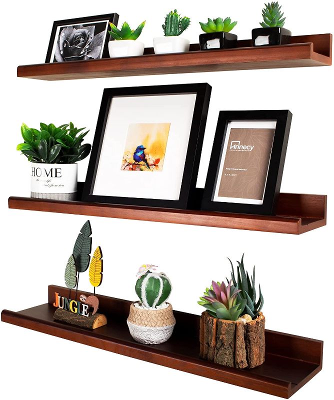 Photo 1 of Annecy 3 Pack Wood Floating Shelves 48"