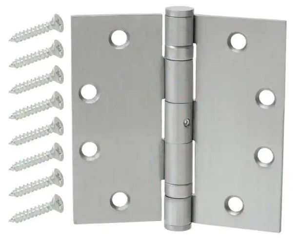 Photo 1 of ** NO REFUNDS ** 4-1/2 in. Square Satin Chrome Ball Bearing Door Hinge
3 PACK 