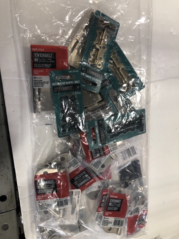 Photo 1 of (NO REFUNDS )- BUNDLE OF 20 ASSORTED  DOOR  HINGES, HARDWARE  , DOOR STOPPERS ,SPRING DOOR STOPS & HINGE PINS **DIFFERENT  SIZES & COLORS**
