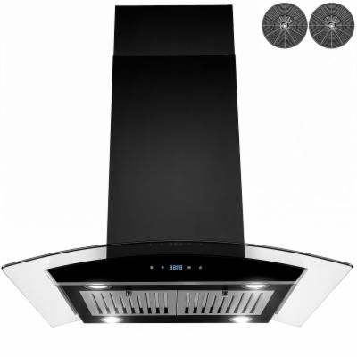 Photo 1 of *SEE COMMENTS* Akdy AKDY 30-in Convertible Black Painted Island Range Hood with Charcoal Filter Included RH0480
