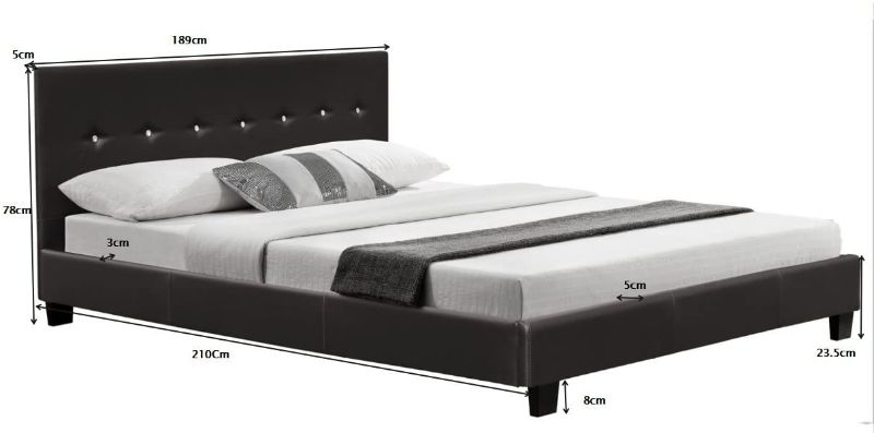 Photo 1 of ***STOCK PHOTO FOR REFERENCE, HARDWARE LOOSE IN BOX*** KING SIZE, BLACK FAUX LEATHER BED FRAME 