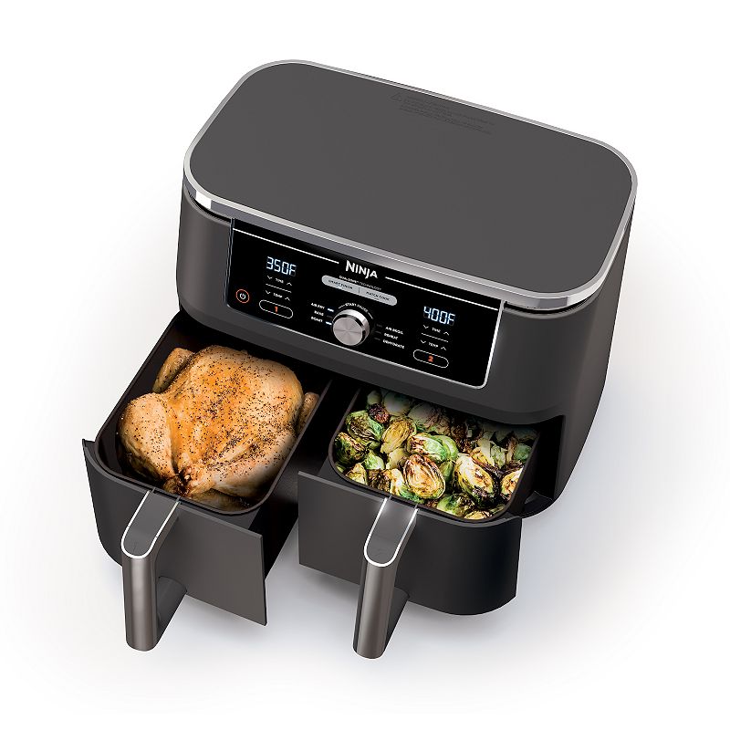 Photo 1 of ***TESTED, WORKS**Ninja - Foodi 6-in-1 10-qt. XL 2-Basket Air Fryer withÂ DualZone Technology - Grey
