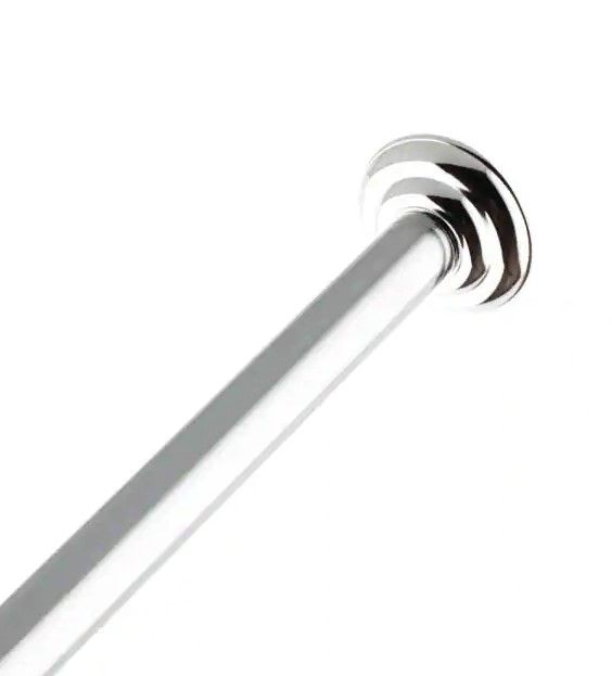 Photo 1 of 72 in. Carbon Steel Permanent Shower Rod in Chrome
