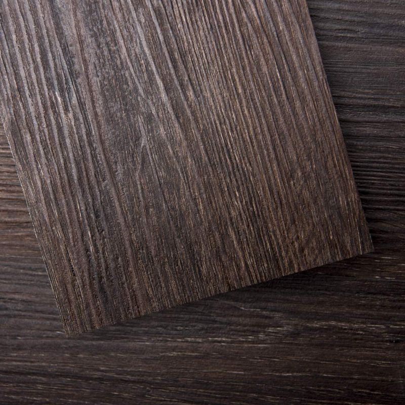 Photo 1 of 4 Art3d Peel and Stick Floor Tile Vinyl Wood Plank 18 Sq.Ft, Brown Stone, Rigid Surface Hard Core Easy DIY Self-Adhesive Flooring  ** minor package damage***
