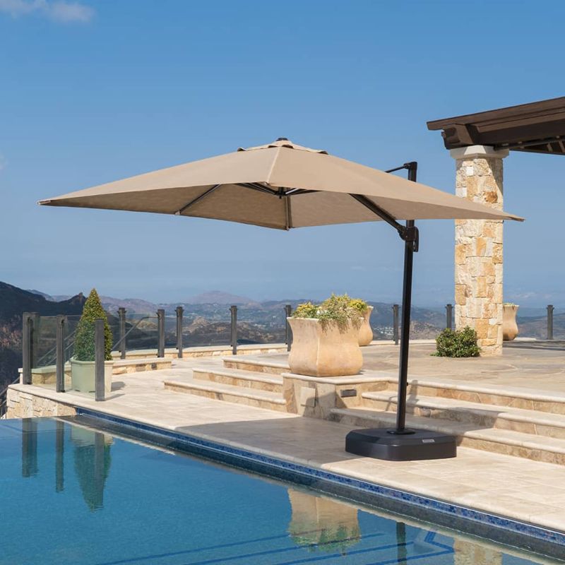 Photo 1 of  Portofino® Comfort 10ft Sunbrella® Resort Umbrella - Heather Beige
